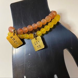 Pair of Bracelets: Amen & Let Go Charms
